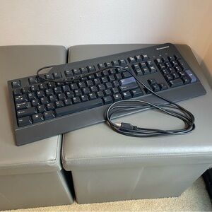 Lenovo KU-0225 Wired USB Keyboard Black Full Size PC Desktop Computer Accessory